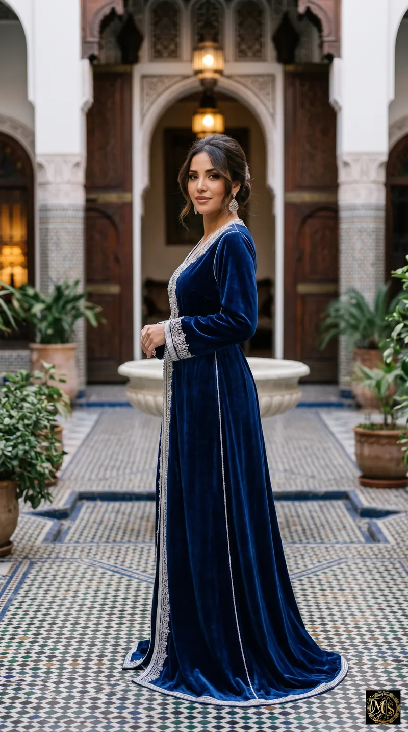 The Sapphire Caftan — side view
