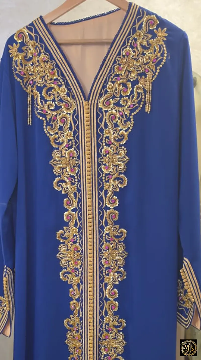 Royal Majorelle — close-up of the embroidery