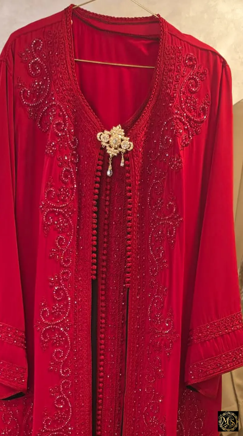 The Medina Ruby — close-up of the embroidery